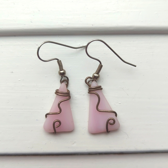 Jewelry - Pink Sea Glass Earrings